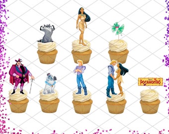 Adornos para cupcakes de la princesa Pocahontas para decoraciones de fiesta de cumpleaños de nativos americanos