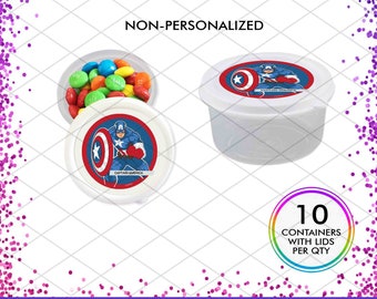 Captain America Favor Containers Party box gift for Birthday Party Decorations for Candy Slime Model Dough