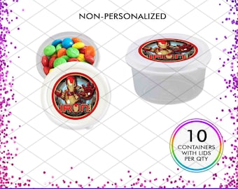 Iron Man Containers Party box gift for Birthday Party Decorations for Candy Slime Model Dough