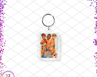 Llavero de 4 Town, llavero personalizado de Turning Red, recuerdo de fiesta de cumpleaños infantil de Boy Band de doble cara, regalo para amantes de la música, juego de 12