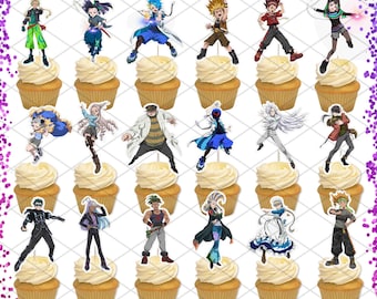Beyblade X Cupcake Toppers Birthday Party Food Picks Cake Decoration Kids