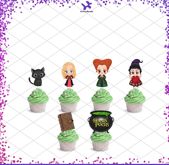 Hocus Pocus Cupcake Toppers Supplies for Birthday Party Etsy