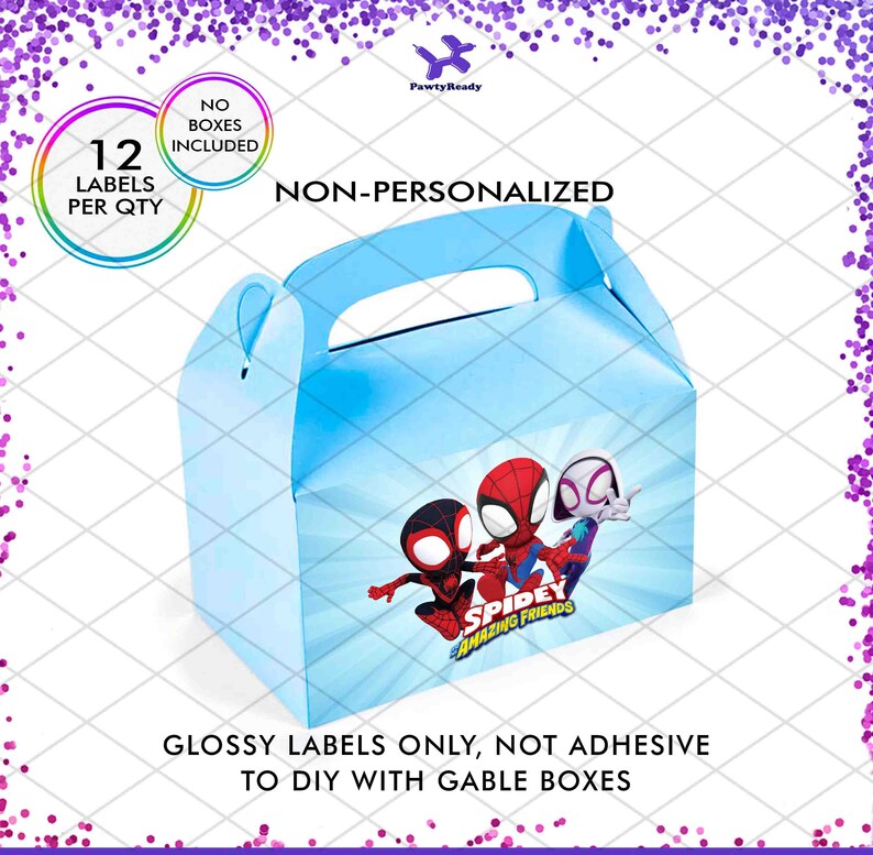 Spidey and His Amazing Friends Gable Box Labels, Personalized Superhero ...
