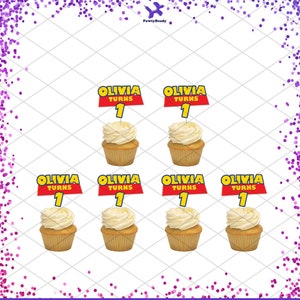 Toy Story Custom Logo Name Personalization Cupcake Toppers Birthday Party Decorations