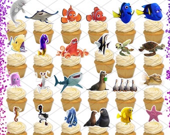 Finding Dory Nemo Cupcake Toppers Birthday Party Food Picks Cake Decoration Kids Ocean Fish Sea Creatures