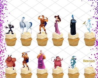 Hercules Cupcake Toppers Birthday Party Food Picks Cake Decoration