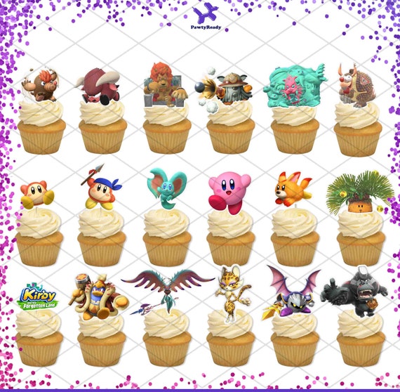 Kirby Cupcake Cake Toppers Centerpiece Mixed Birthday Party Etsy