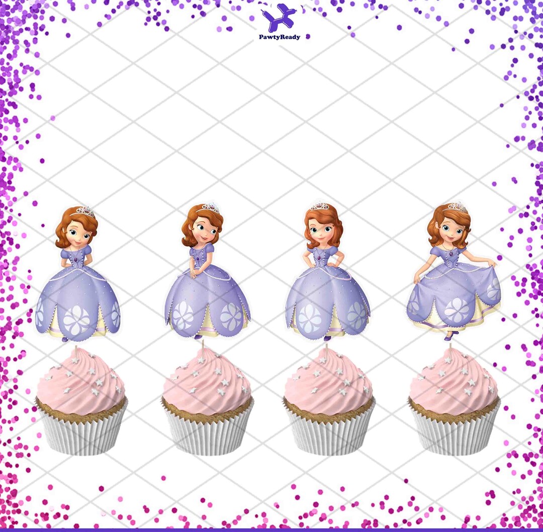 Sofia the First Princess Topper Cupcake Favor Birthday Party ...