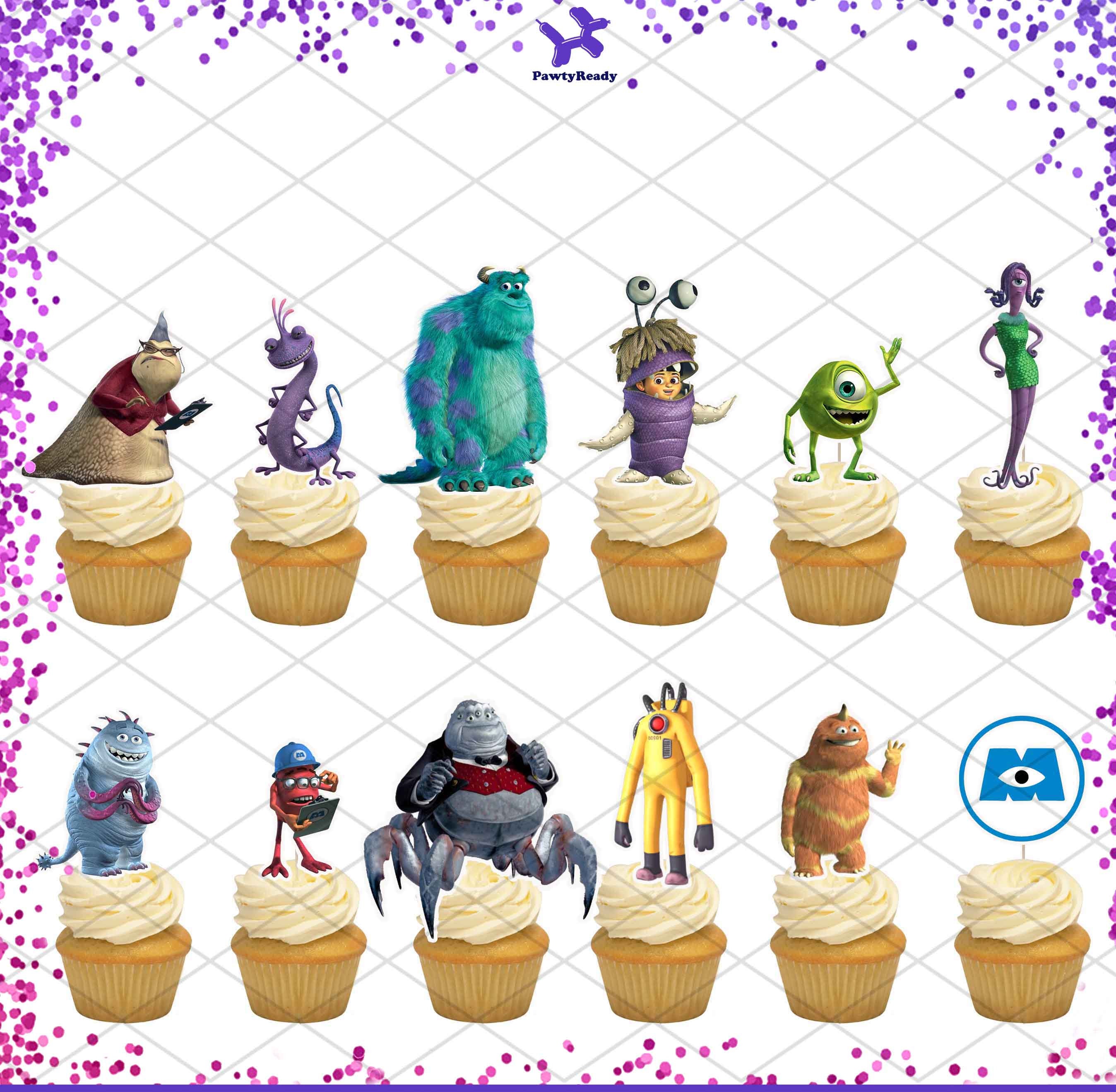 Monster Inc Cupcake Toppers Birthday Party Food Picks Cake Etsy
