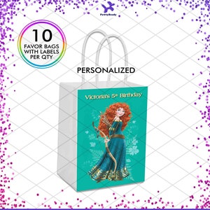 Merida Brave Princess Party Favor Bags Gift Birthday Party Decorations Supplies