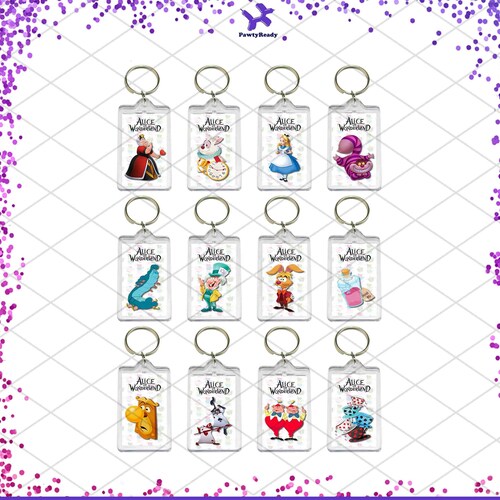 Alice Keychains Favor Birthday Party Food Picks Cake Etsy