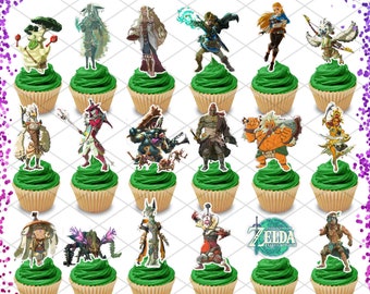 12 The Legend of Zelda Cupcake Toppers Link Game Food Picks Favor Party Kid