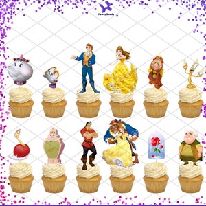 Beauty Beast Topper Cupcake Favor for Birthday Party Decorations ...