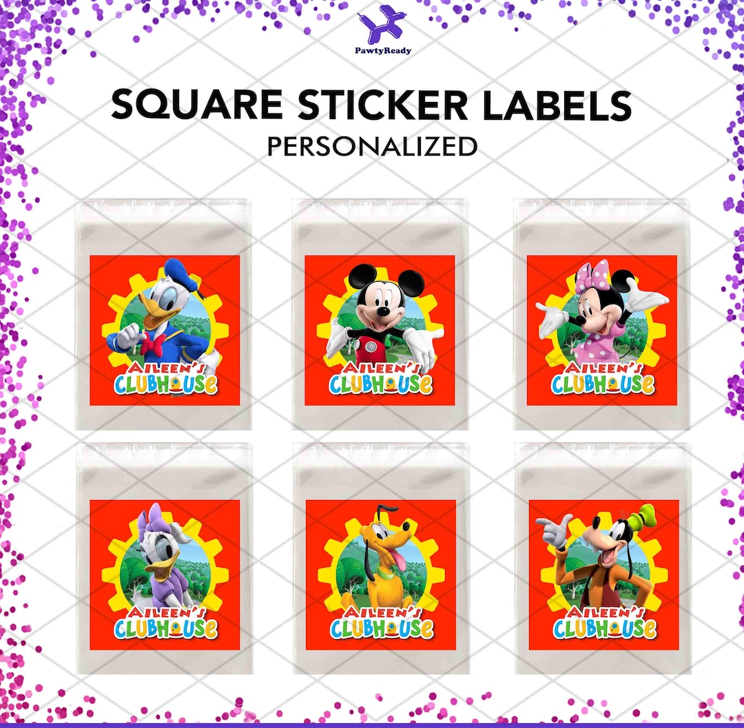 Mickey Clubhouse Mickey Mouse Labels Personalized Stickers, Custom ...