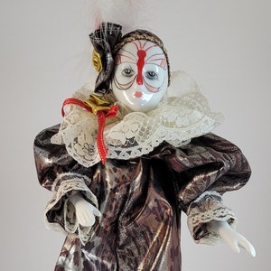 Vintage Porcelain Musical Doll Clown