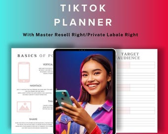 TikTok Planner with Master Resell Rights | PLR Digital Product for Social Media | TikTok Content Planner | Digital Marketing PDF
