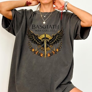 Comfort Colors® Basgiath War College Shirt | Fourth Wing Riders Quadrant Tee | Fantasy Dragon Rider Crest T-Shirt | BookTok Bookish Gift