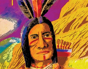 American Indian Artwork, American Indian Prints, Native American Artwork, Native American Drawing -My Land, My World (Digital Download ONLY)
