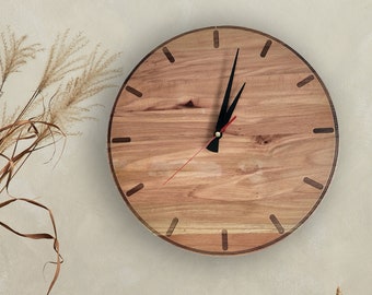 Minimalist Round Special Rustic Wooden Wall Clock, Wall Art Decor, Pottery Barn Wooden Clock