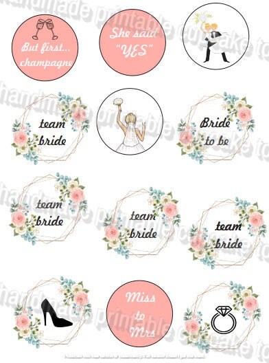 Printable Bachelorette Party Cupcakes/cake Toppers digital Only ...