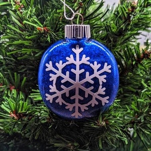 Blue Glitter Snowflake Ornament