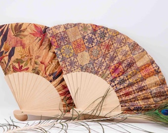 Hand Fan,Fan of CORK,Handmade Fan Women,Classic Folding Fan,Church Fan,Gift,Birthday Gift,Gift for Her, Mothers Day Gifts,Wooden Fan,Віяло