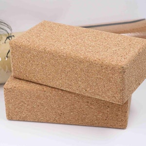 Natural Cork Yoga Blocks ,Yoga Blocks,Exercise Blocks, Made Portugal,Natural Cork,Cork Yoga Accessories, Durable, Stylish,Set 2 Cork Blocks