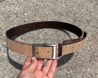 4cm brede beige riem van Italiaans echt leer met zichtbare kreuk print