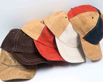 Cork Baseball Cap, Cork Leather Baseball Hat, Variable Color Cork Sun Cap, Cork Sun Cap, Summer Baseball Cap, Adjustable Baseball Cap