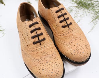 Scarpe Oxford in SUGHERO NATURALE, Scarpe Casual da Uomo, Scarpe da Donna in Sughero, Calzature in Sughero Portogallo, Sughero Naturale Ecologico, Regalo per Lui, Regalo per Lei, Pelle Naturale