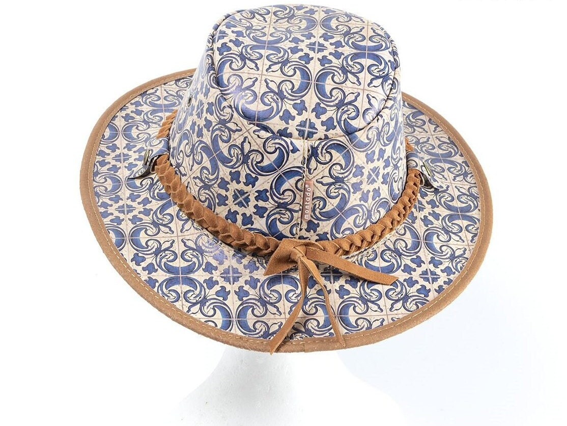 English Tile CORK COWBOY HAT Western Style Men Women Cow Girl Hat Cork