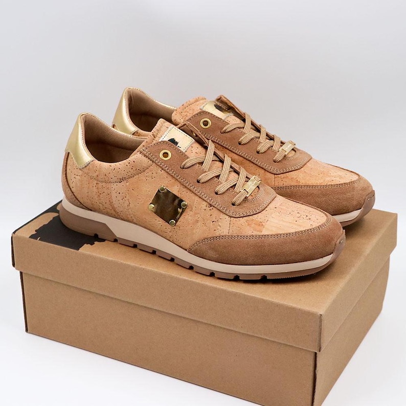 CORK CASUAL SHOES Unisex Sneakers from Portugal Cork footwear Lace-up sneakers Natural Cork Ecologic Gift Him, Gift Her,