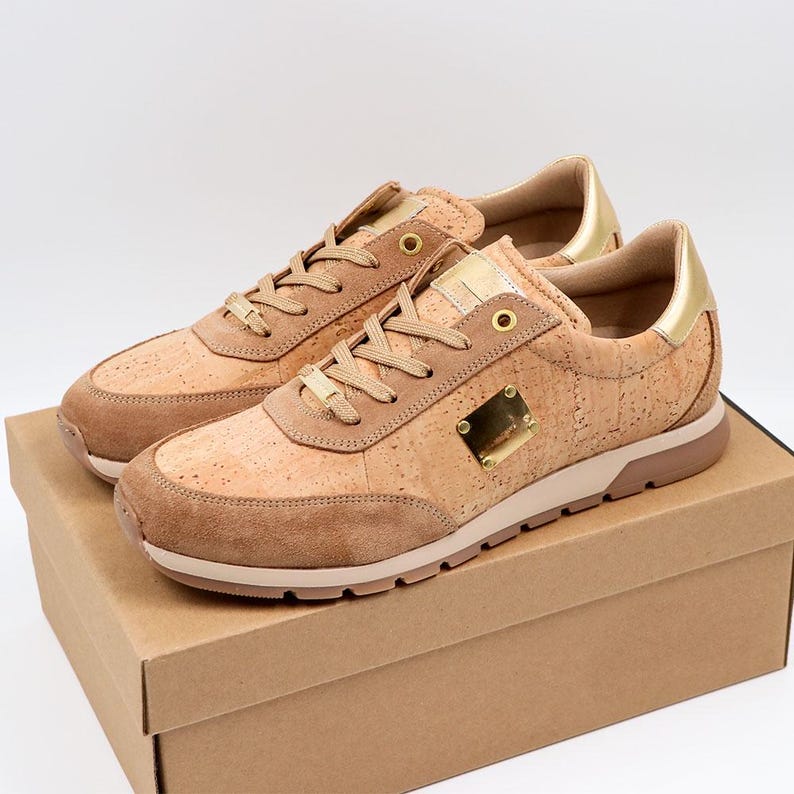CORK CASUAL SHOES Unisex Sneakers from Portugal Cork footwear Lace-up sneakers Natural Cork Ecologic Gift Him, Gift Her,