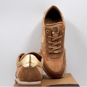 CORK CASUAL SHOES Unisex Sneakers from Portugal Cork footwear Lace-up sneakers Natural Cork Ecologic Gift Him, Gift Her,