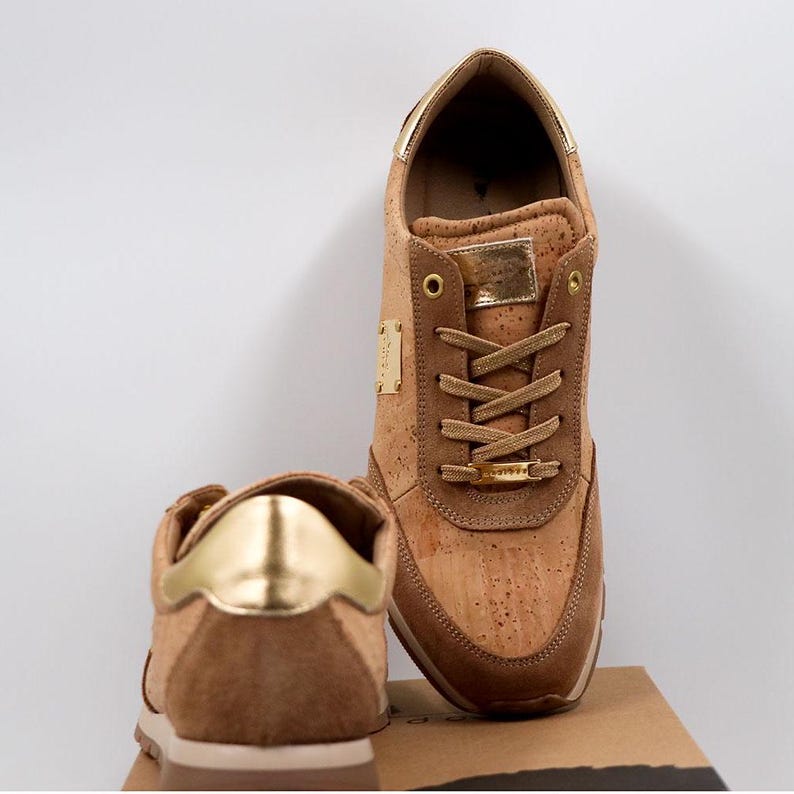 CORK CASUAL SHOES Unisex Sneakers from Portugal Cork footwear Lace-up sneakers Natural Cork Ecologic Gift Him, Gift Her,