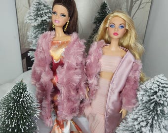 Rose Fuzzy Fashion Jacket/Coat for 1/6 scale fashion dolls