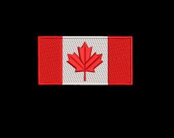 Canada Flag Embroidery File, 3 sizes (2" x 1", 2.75" x1.4" and  3.5" x 1.8")