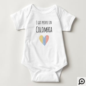 Colombia Pride Baby Onesie: Yellow, Blue, Red Heart - Colombian Gift