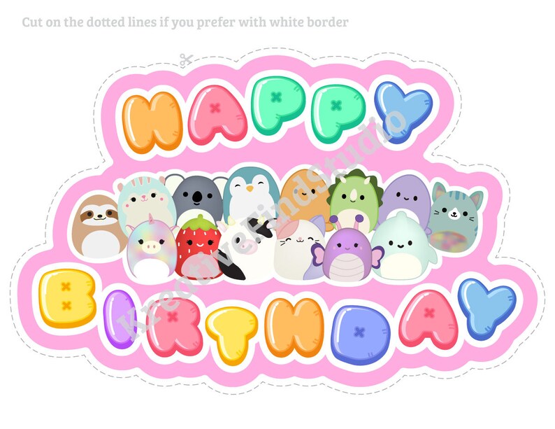 Squishmallow Cake Topper Squishmallow Party Squishmallow Etsy