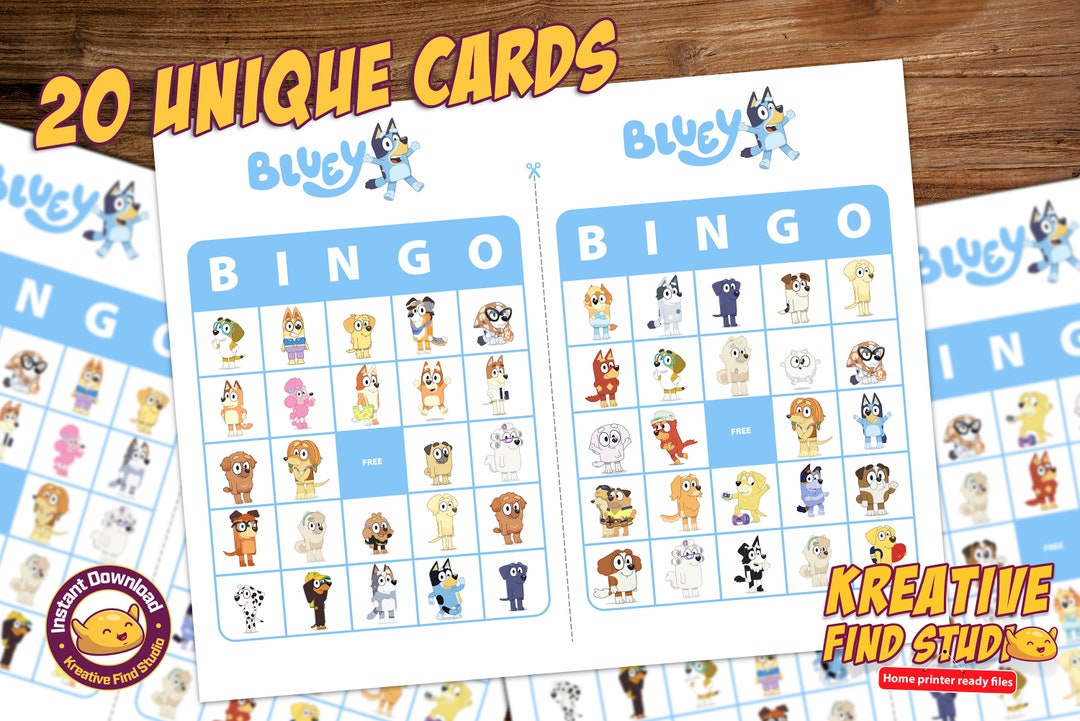 Bluey Bingo Printable Bluey BINGO Bingo Bluey Party Game Bluey