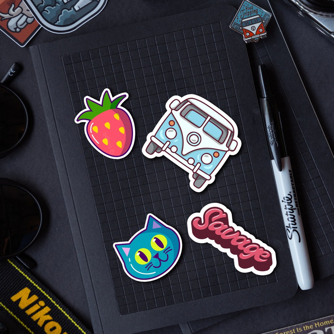 Sticker Mockup Template: Photoshop PSD, 4 Unique Layouts - Etsy