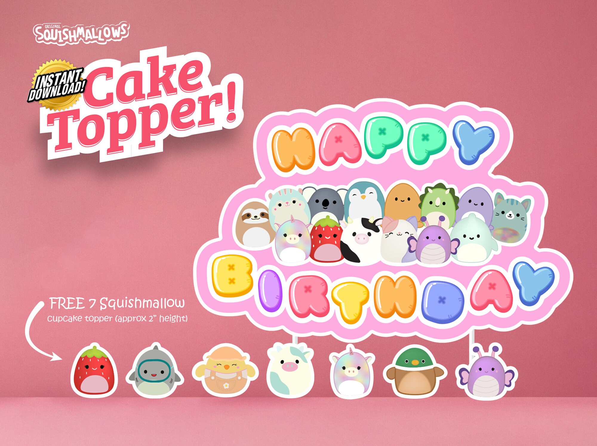 Squishmallow Cake Topper Squishmallow Party Squishmallow Etsy Canada