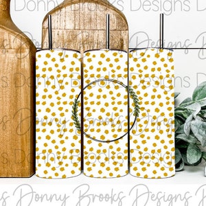 mustard scribble greenery frame tumbler digital download