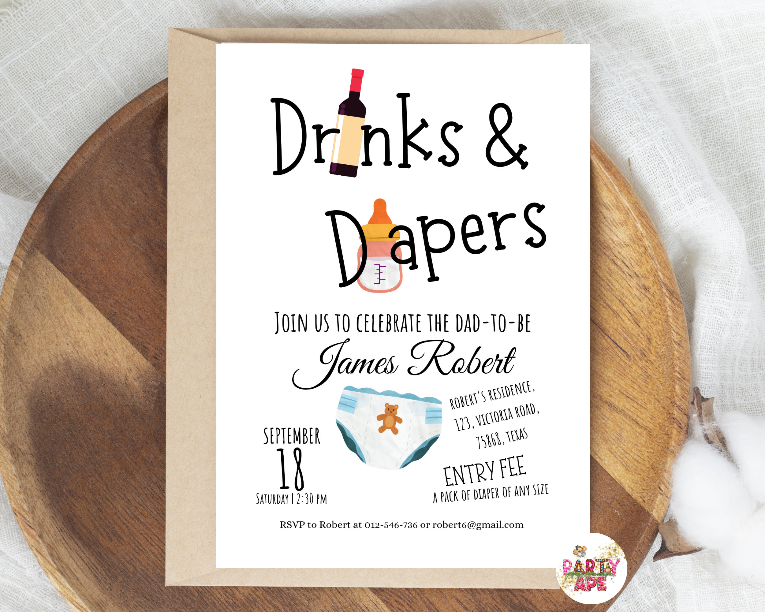 Dad baby shower best sale invitations