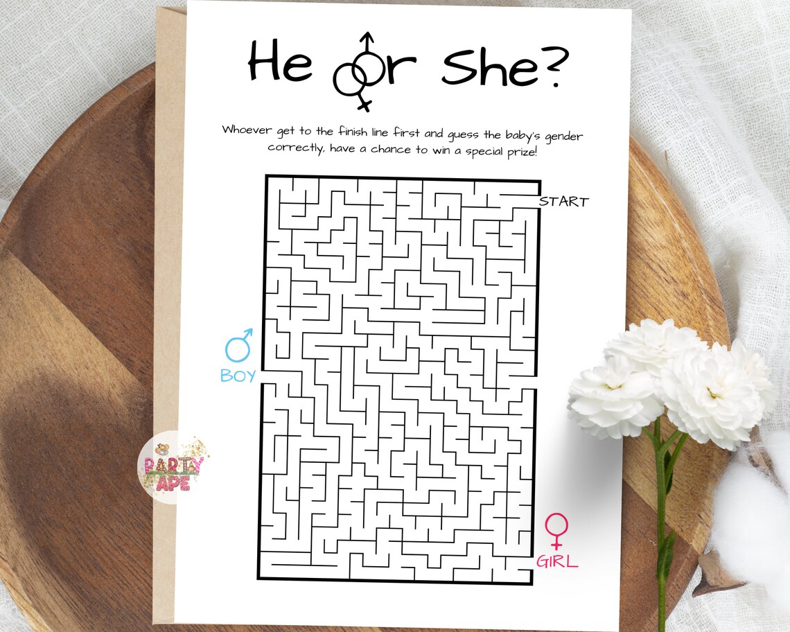 Boy Gender Reveal Maze Unique Gender Reveal Ideas Labyrinth Etsy