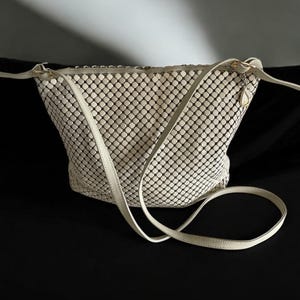 Vintage Whiting and Davis Ivory Mesh Shoulder Bag