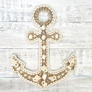 Shell Anchor Wall Decor, Nautical Theme, Shell Wall Art, Beach House Decor, Tropical Decor, Coastal Living