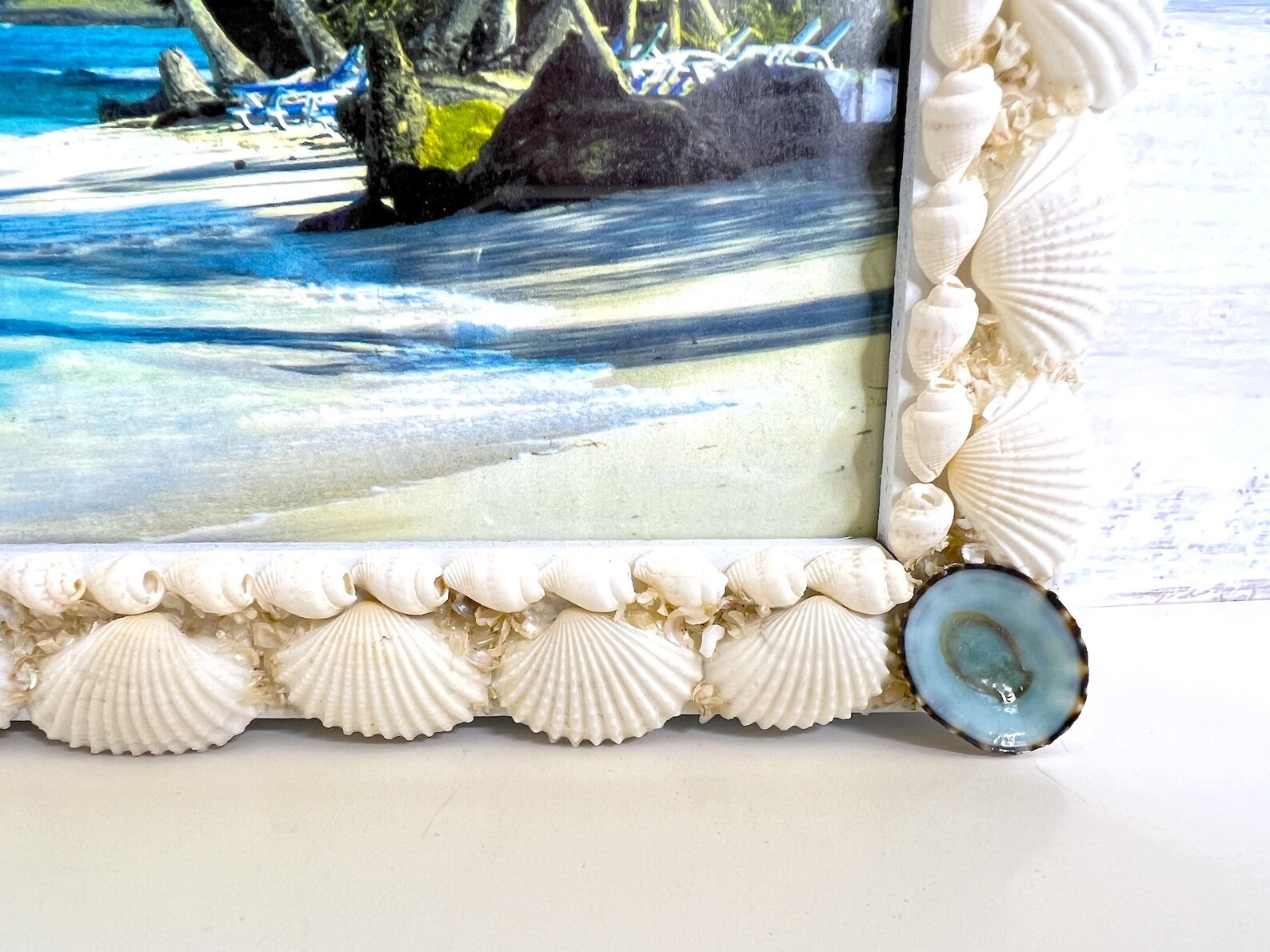 White Shell Photo Frame White Shell Picture Frame, 4x6 Photo, Beach Wedding Gift, Beach Decor ...