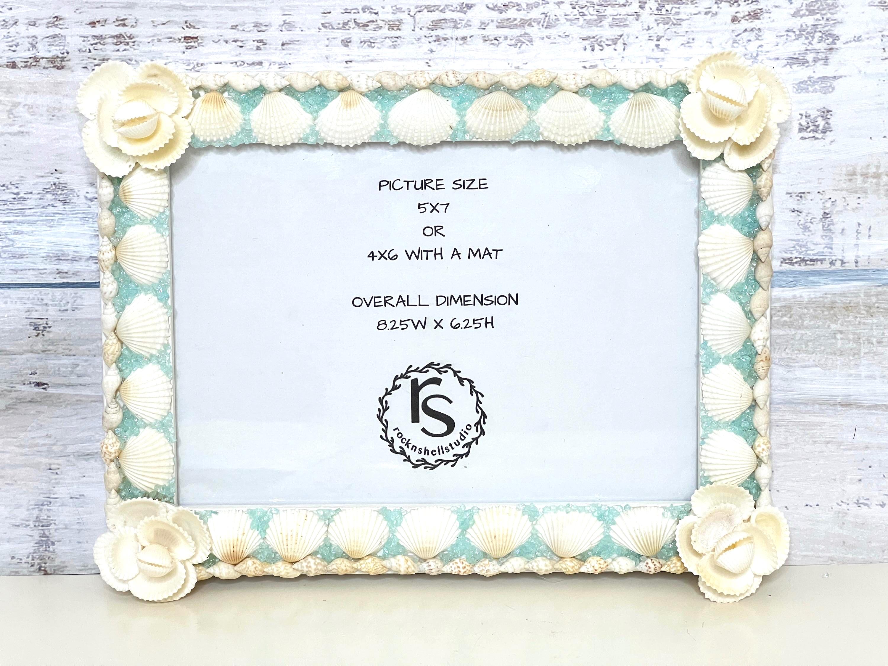 White Shell Photo Frame White Shell Picture Frame, 5x7 Photo, Beach Wedding Gift, Beach Decor ...