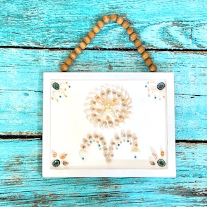 Wall Decor Seashell Flower, Shell Wall Art, Beach Wall Hanging, Coastal Home Decor, Shell mosaic